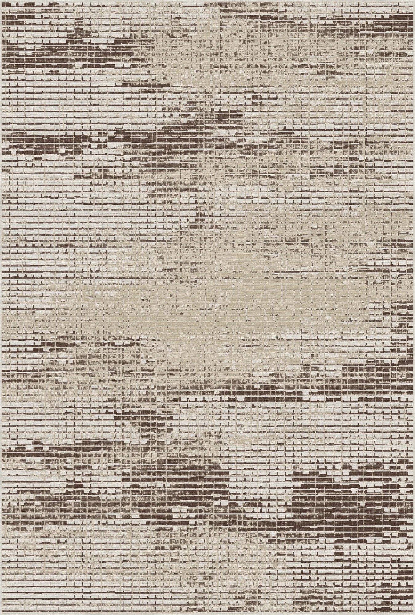 Espresso Glitch Mosaik Abstrakter Teppich
