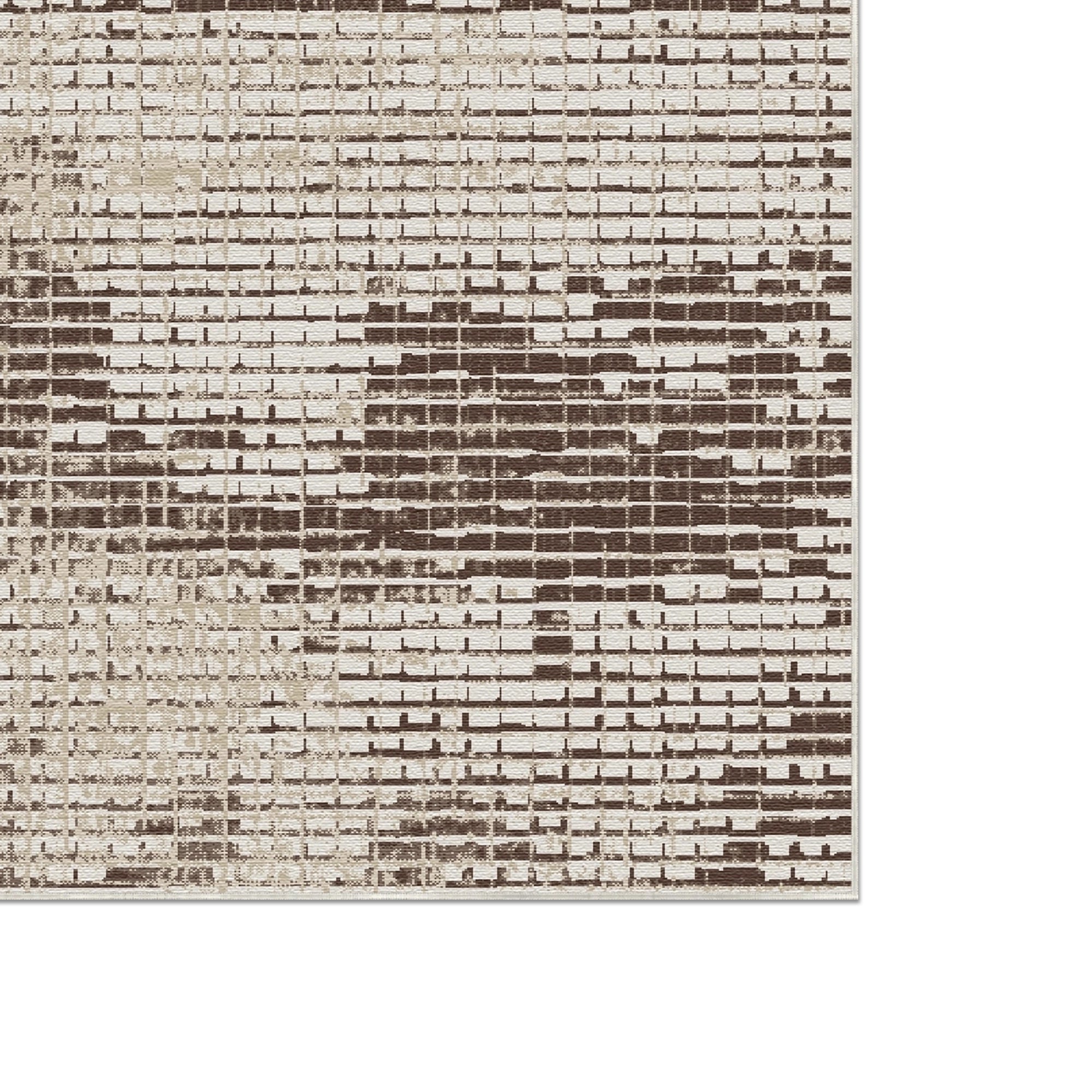 Espresso Glitch Mosaik Abstrakter Teppich