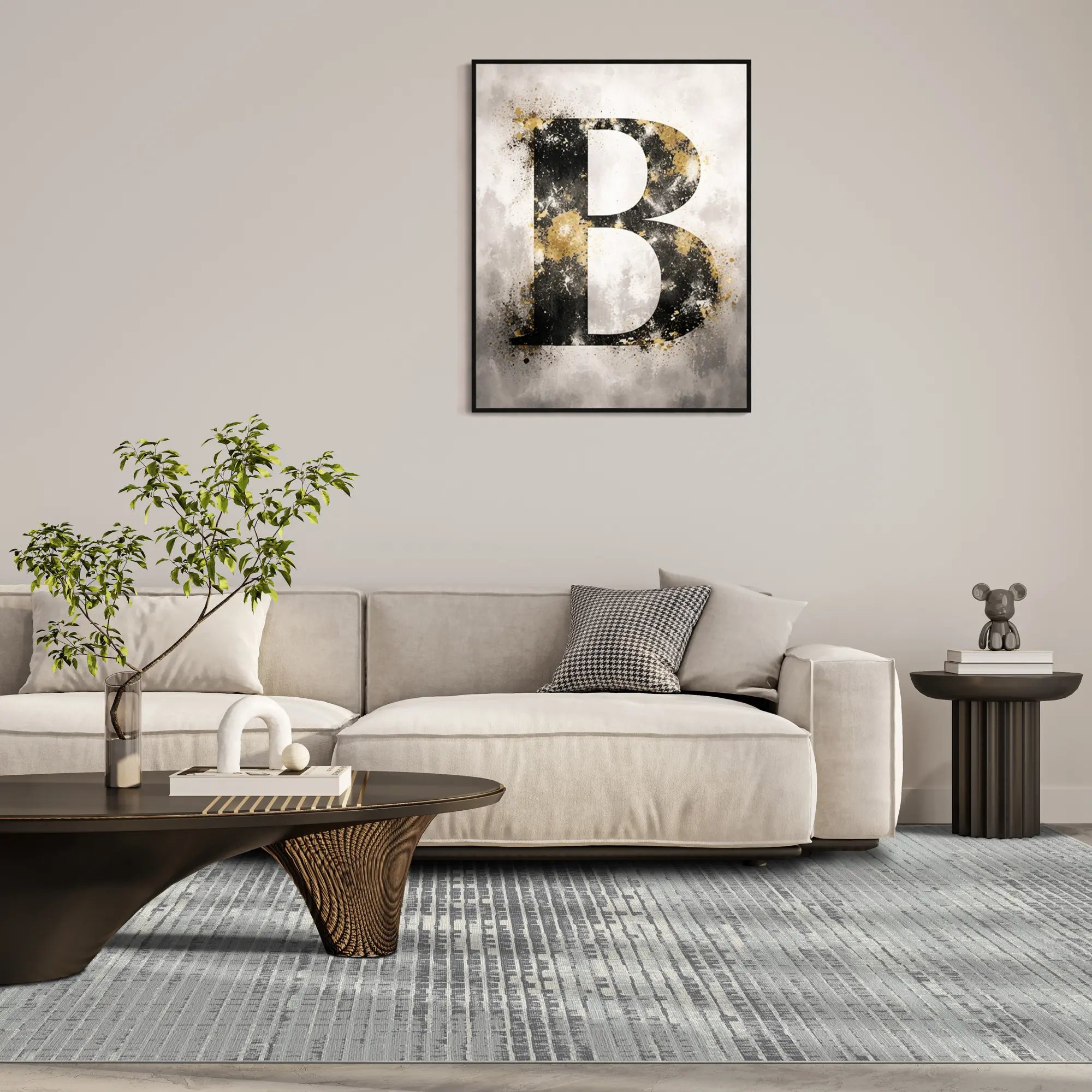 Graphit Matrix Mosaik Abstrakter Teppich