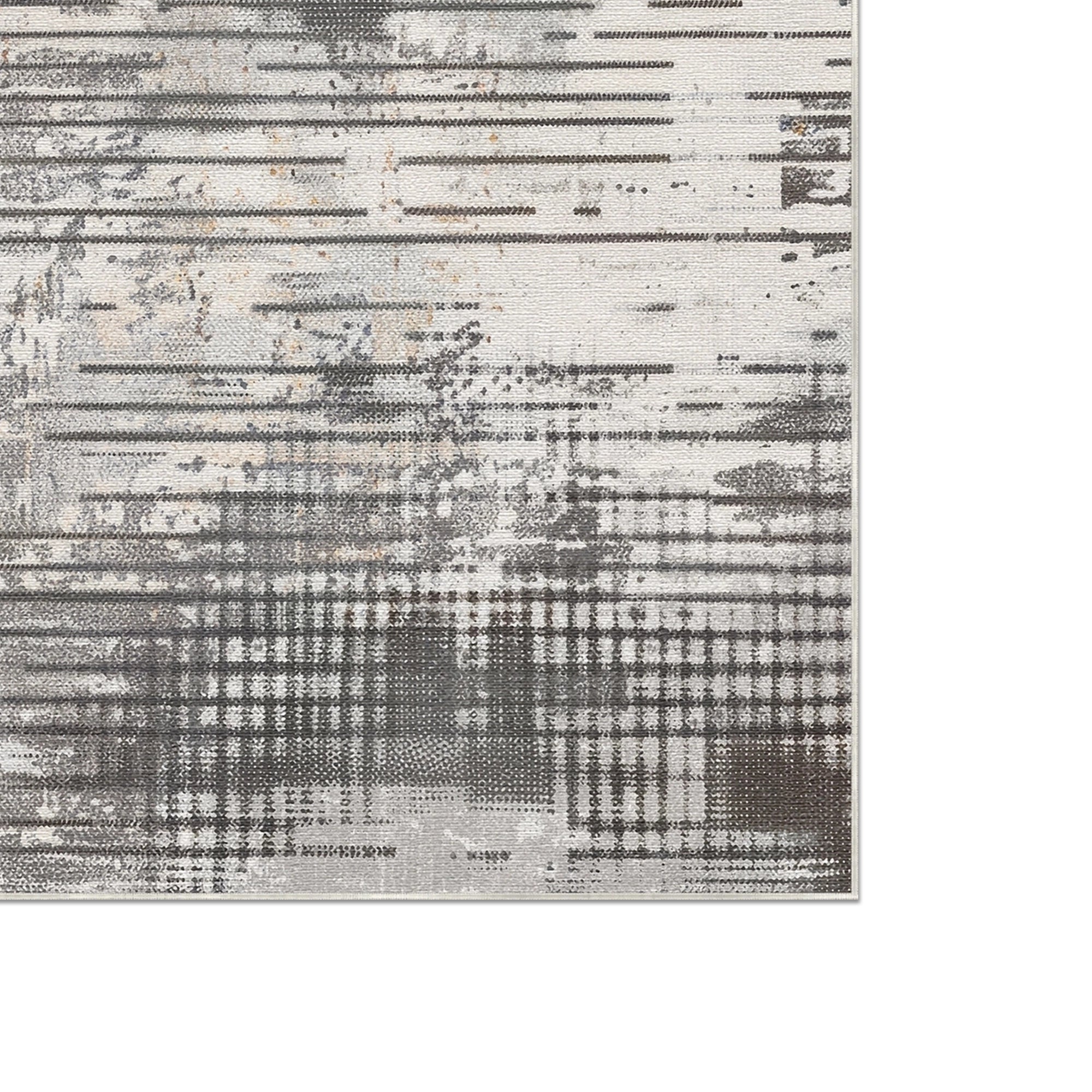 Silber Beton Glitch Abstrakter Teppich