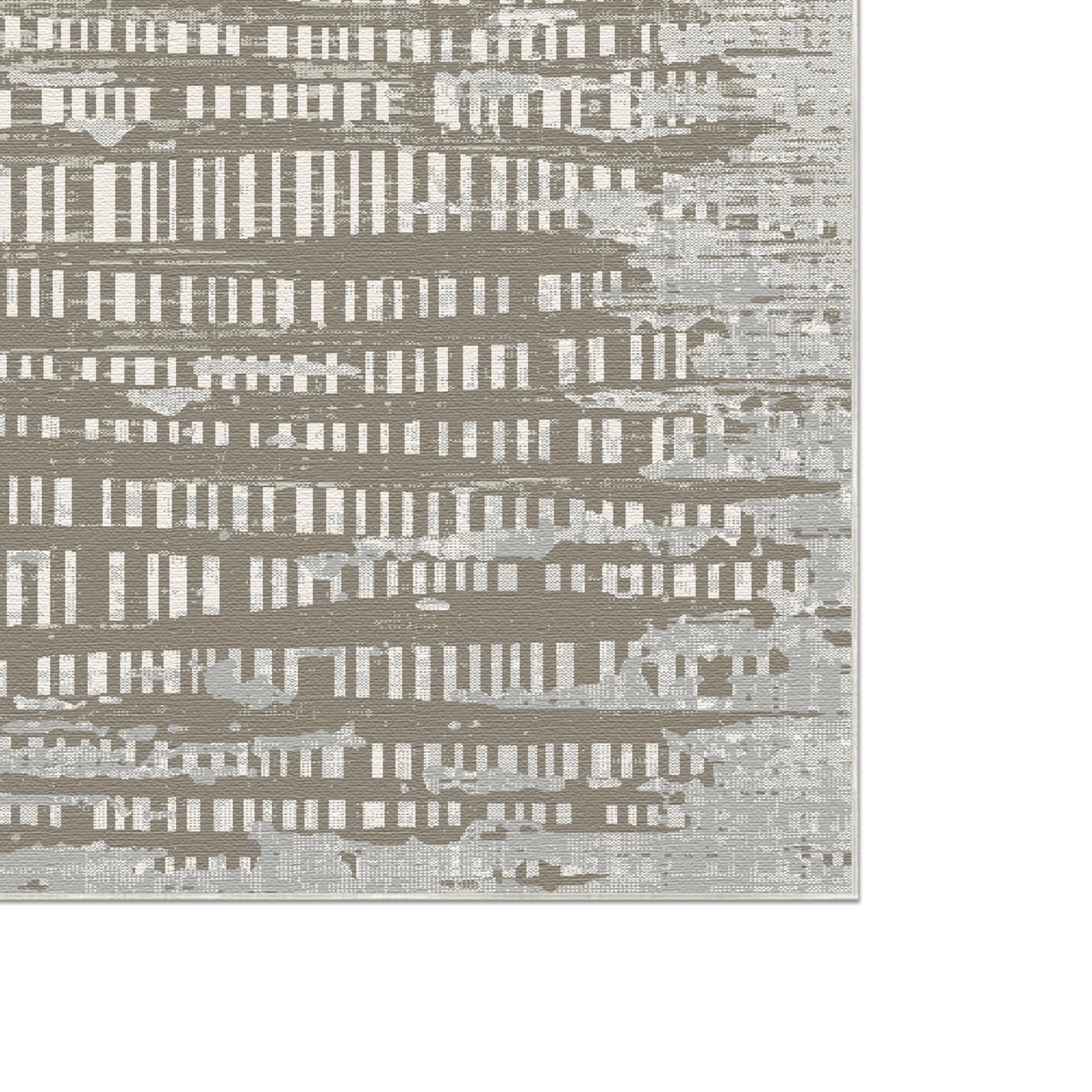 Taupe Signal Digital Glitch Teppich