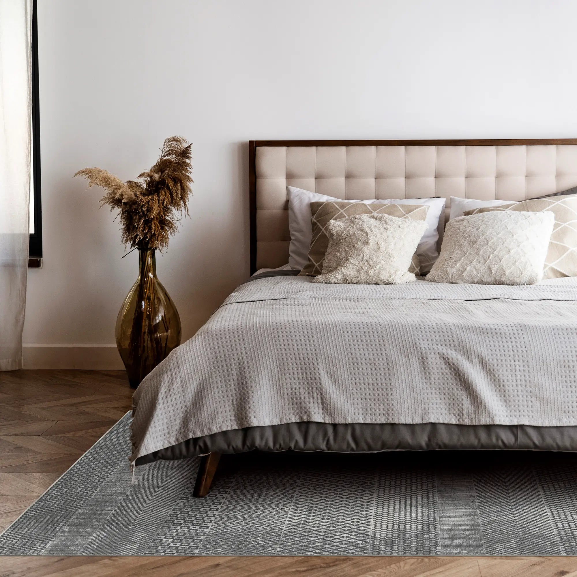 Schiefer Mosaik Gestreifter Geometrischer Teppich