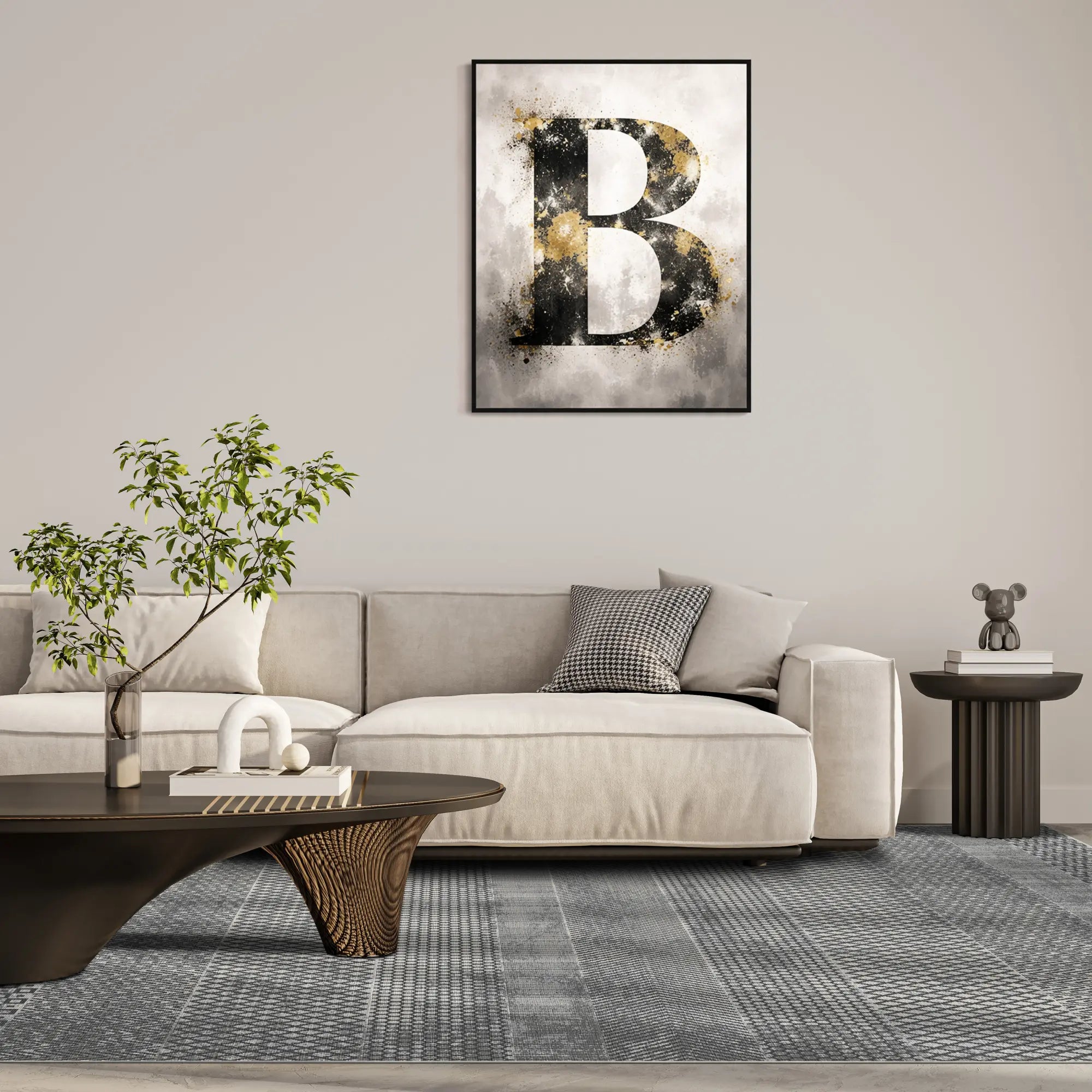 Schiefer Mosaik Gestreifter Geometrischer Teppich