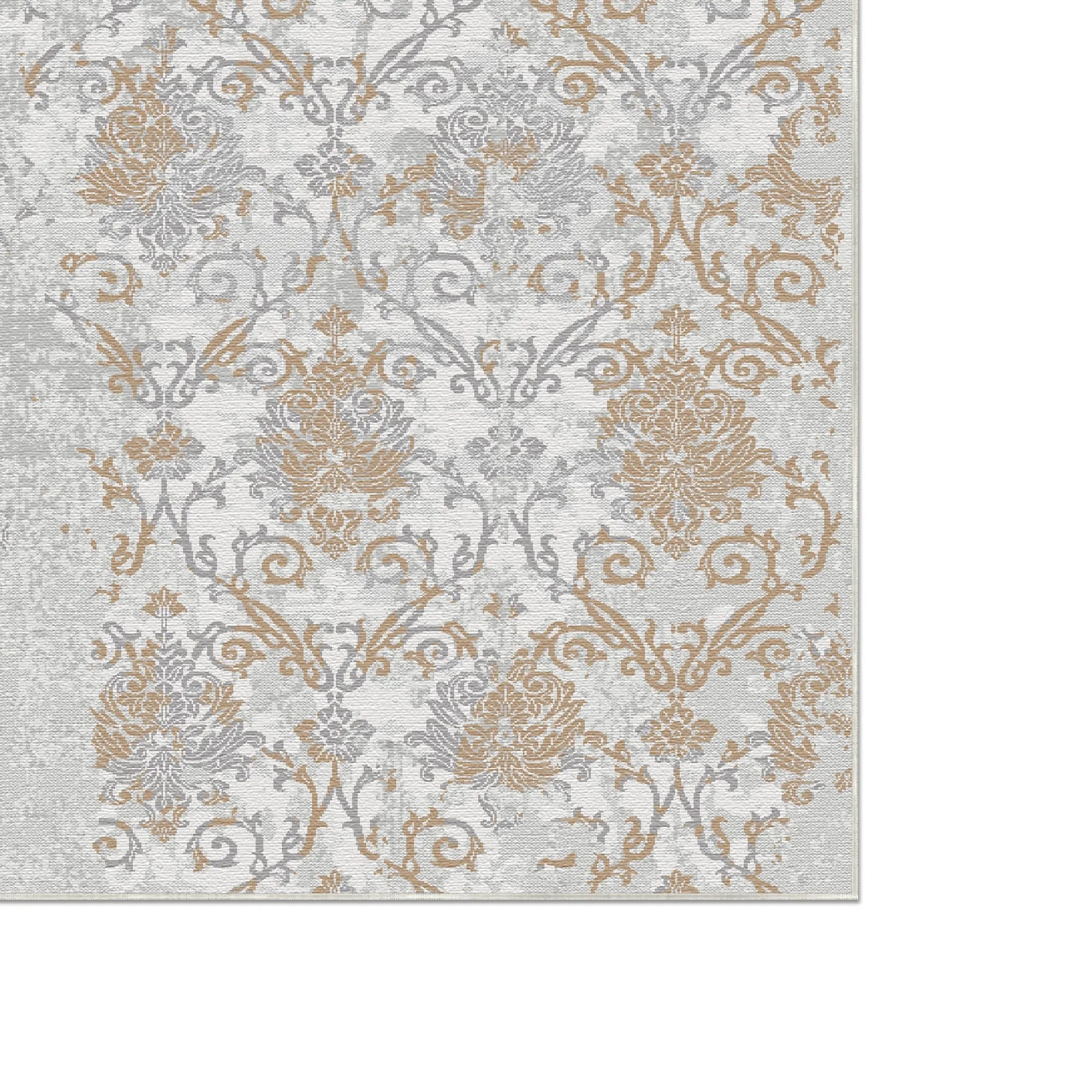 Amber Mist Eroded Damask Teppich