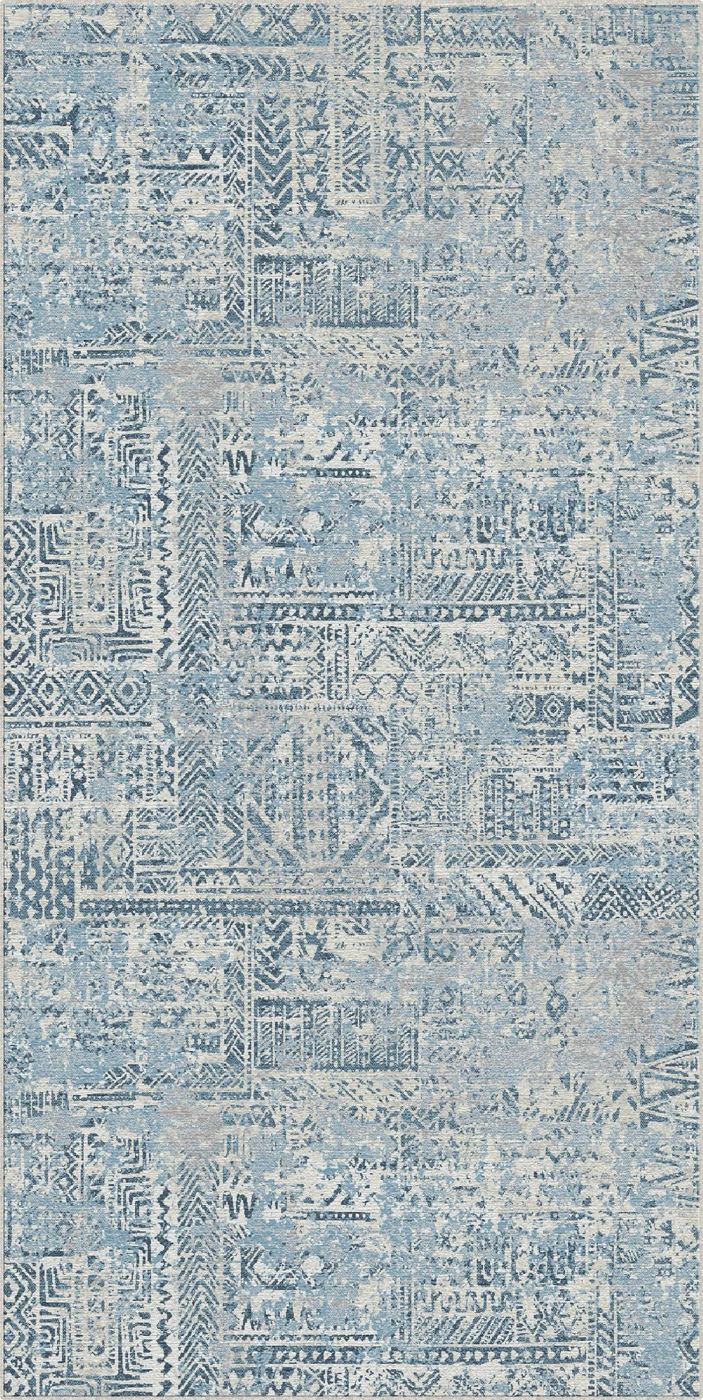 Indigo Mosaic Tribal Teppich