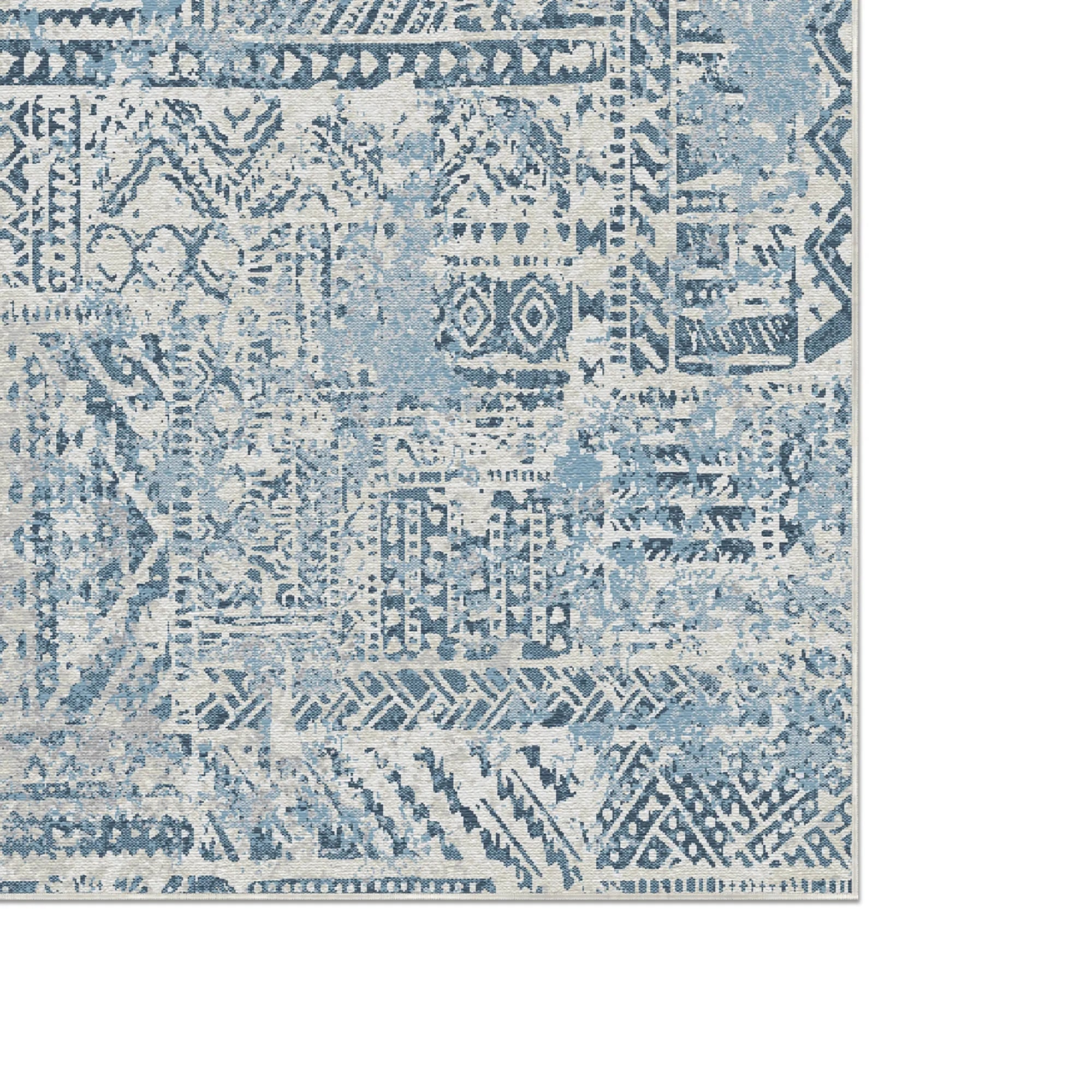 Indigo Mosaic Tribal Teppich