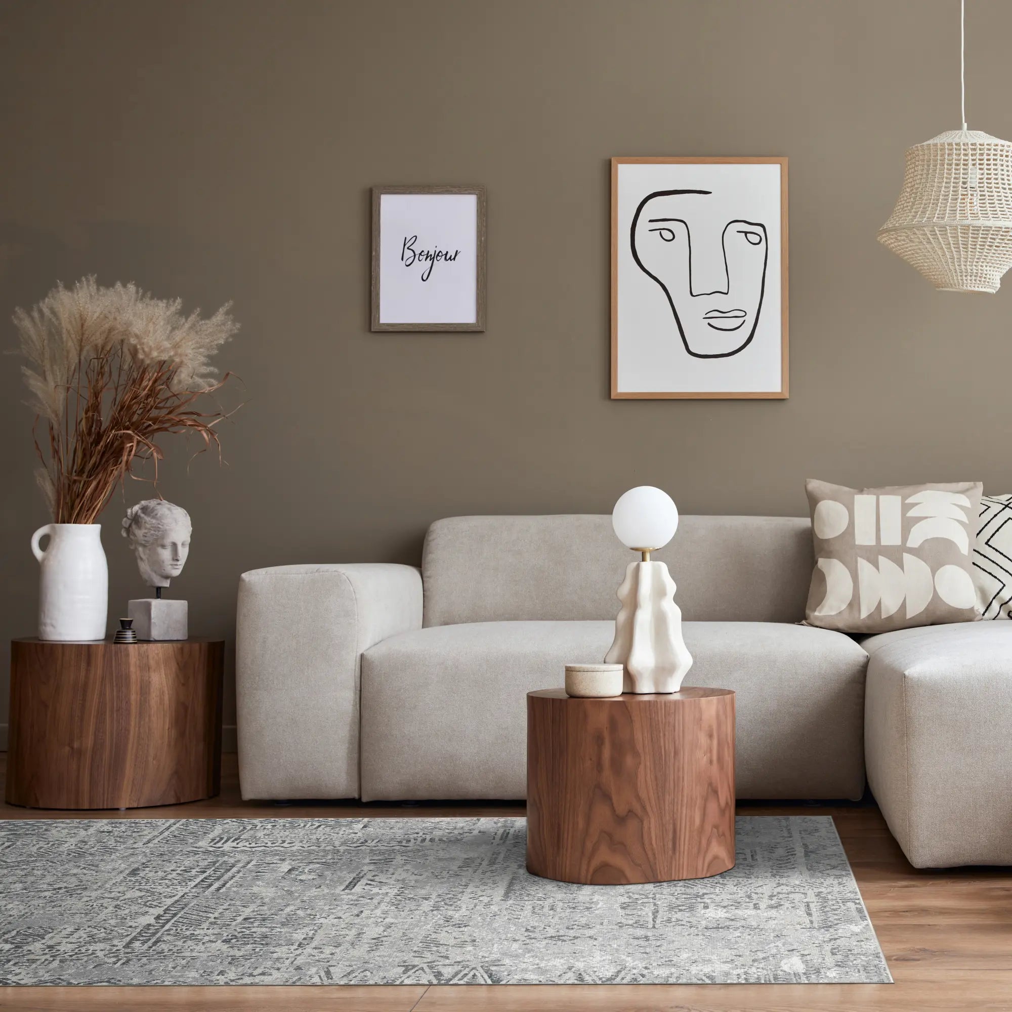 Argent Mosaic Tribal Grau Teppich