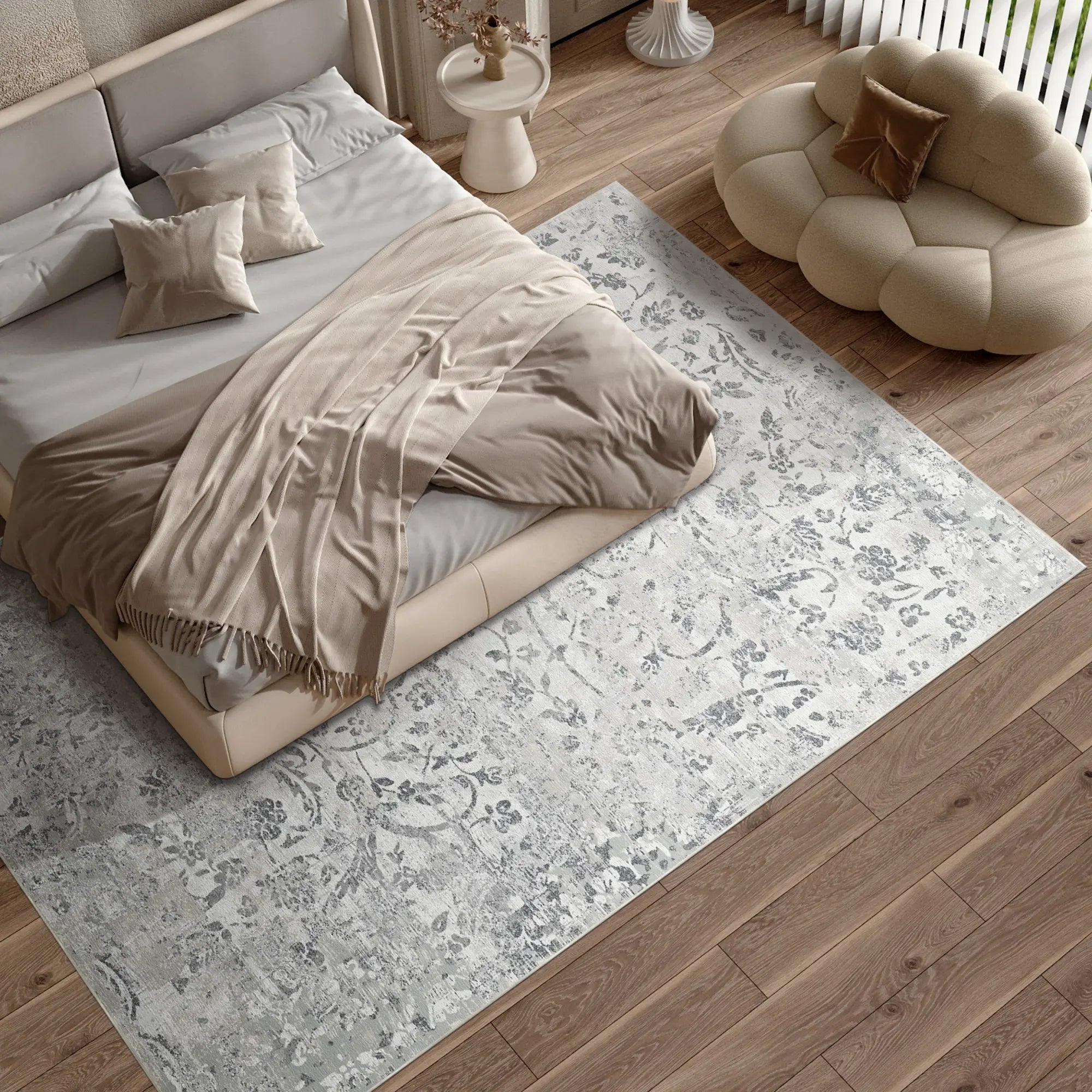 Charcoal Petal Spectral Grau Teppich