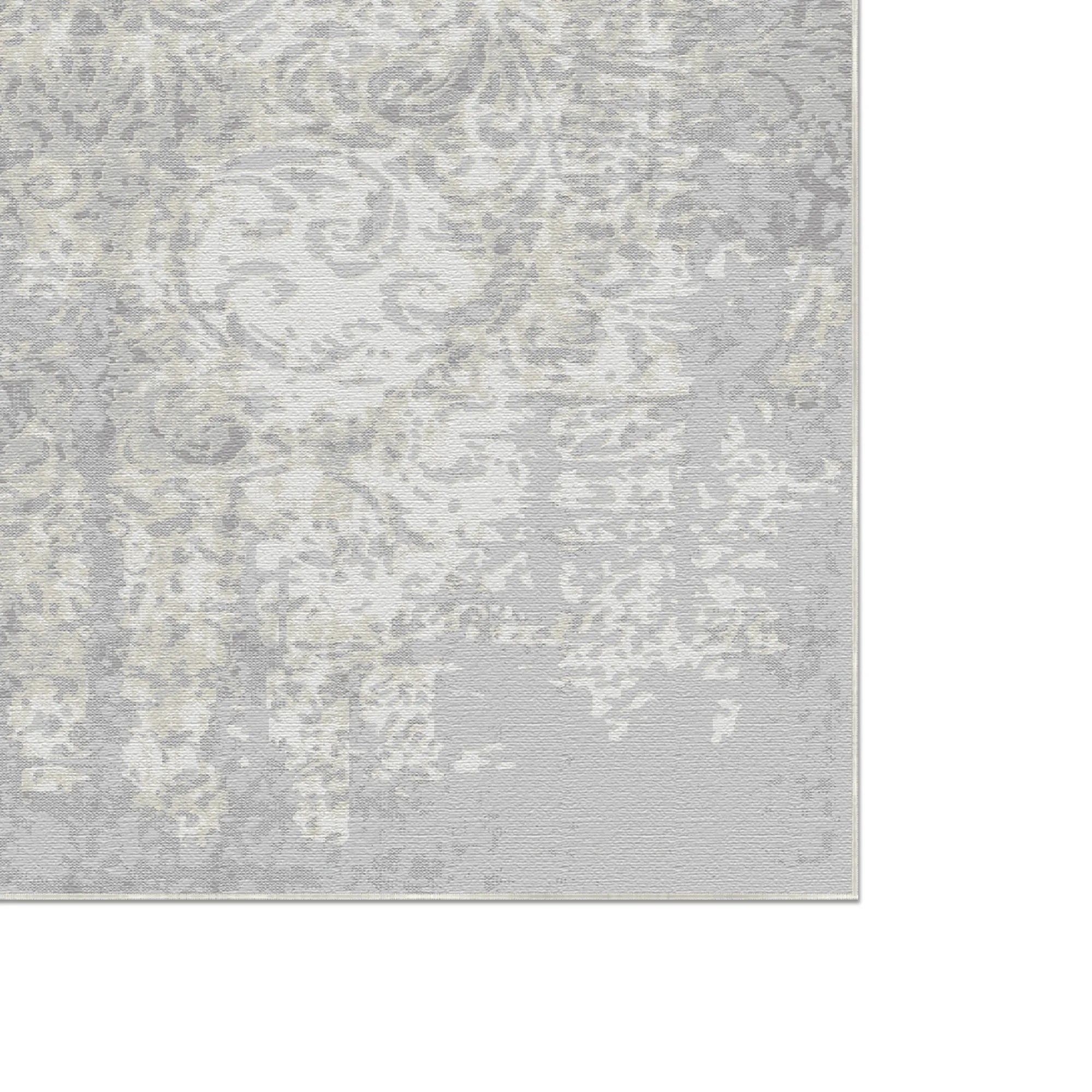 Slate Bloom Ätherisch Grauer Teppich