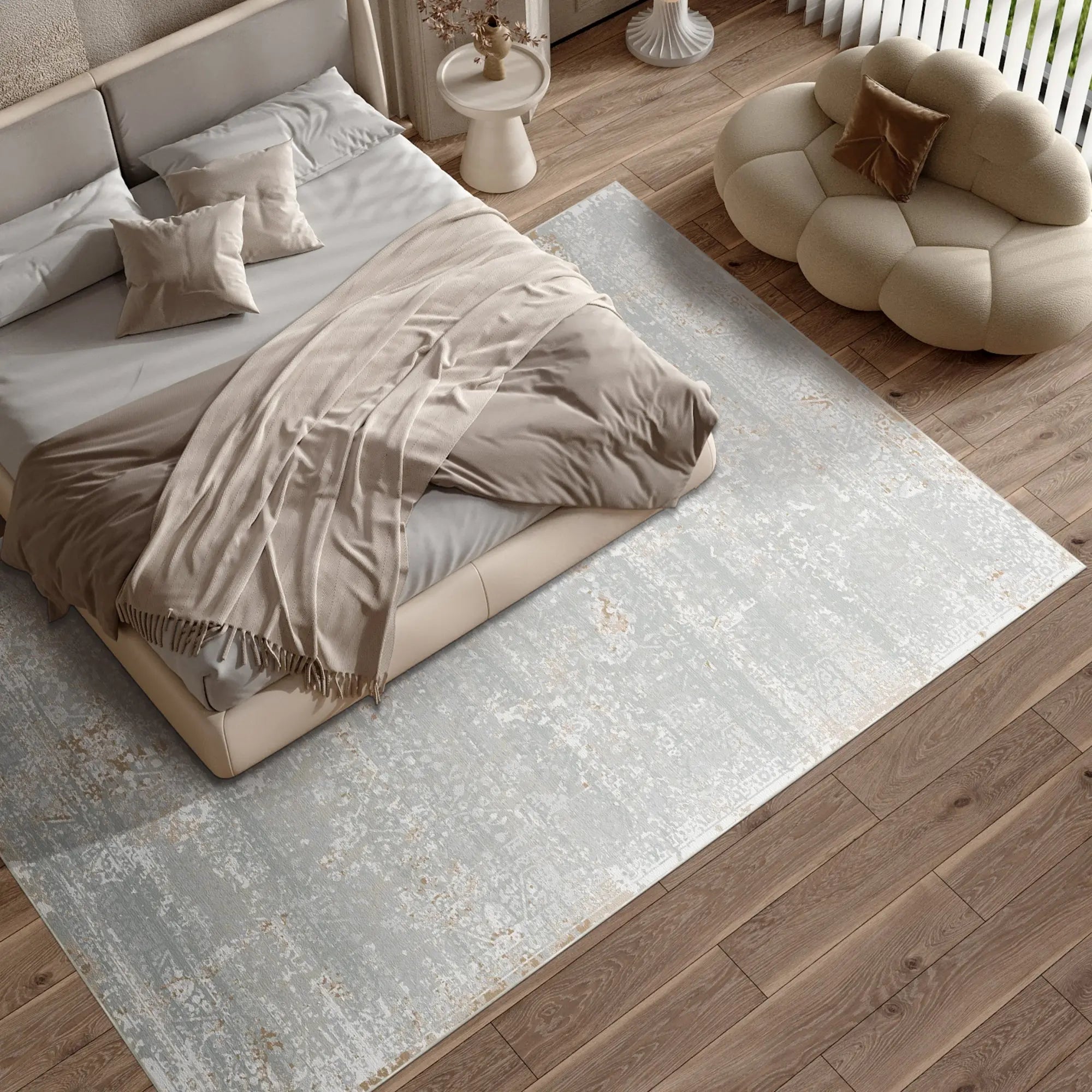 Quarzsand Teppich Erodiert Grau