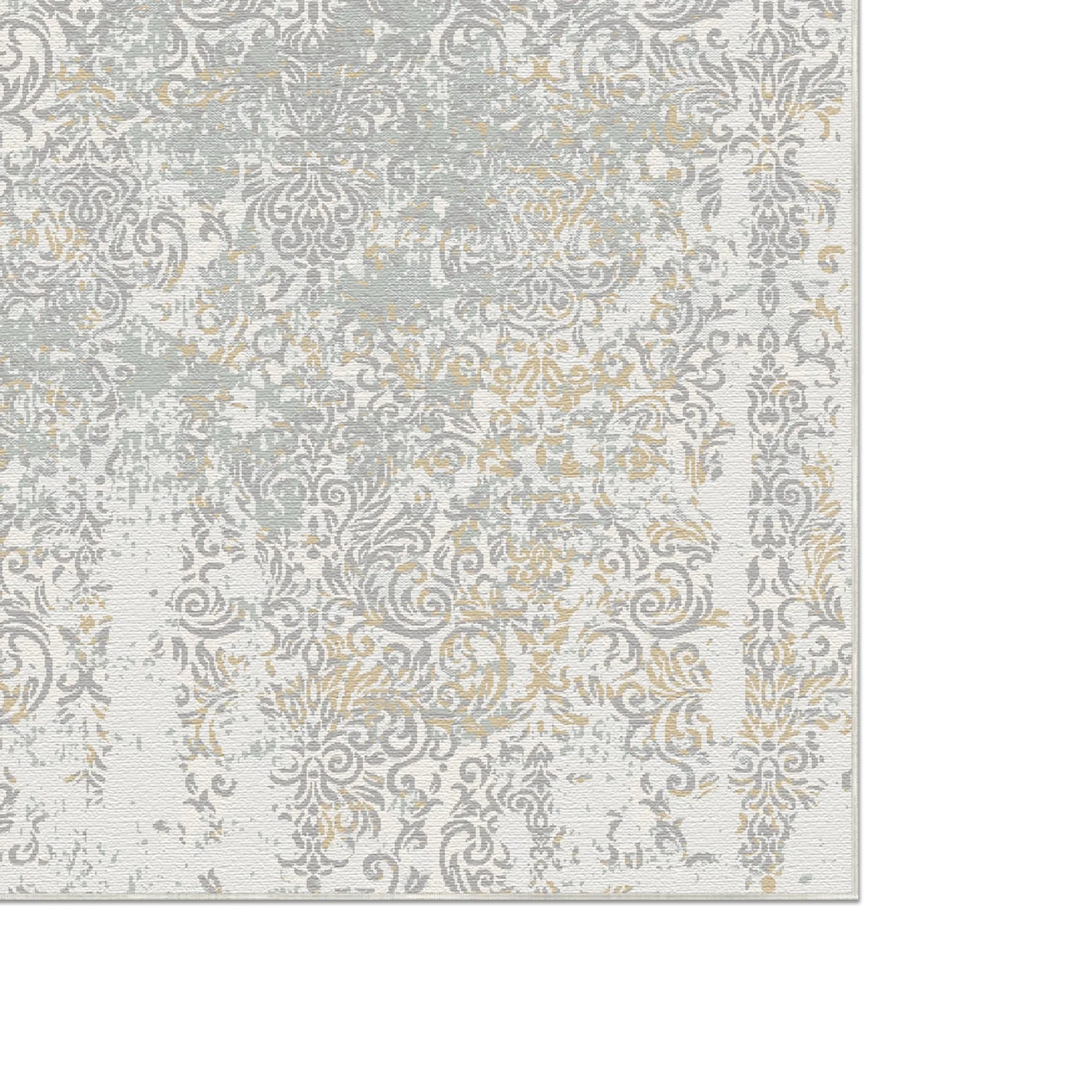 Vellum Cascade Abgenutzter Hellgrauer Teppich