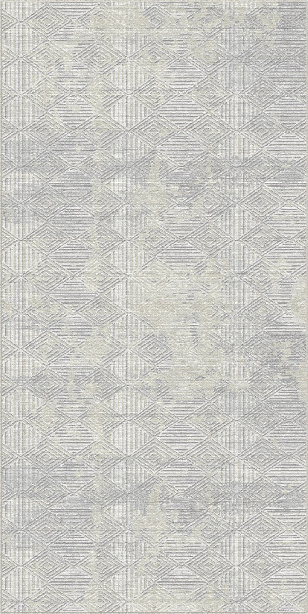 Faceted Echo Abgenutzter Grauer Teppich