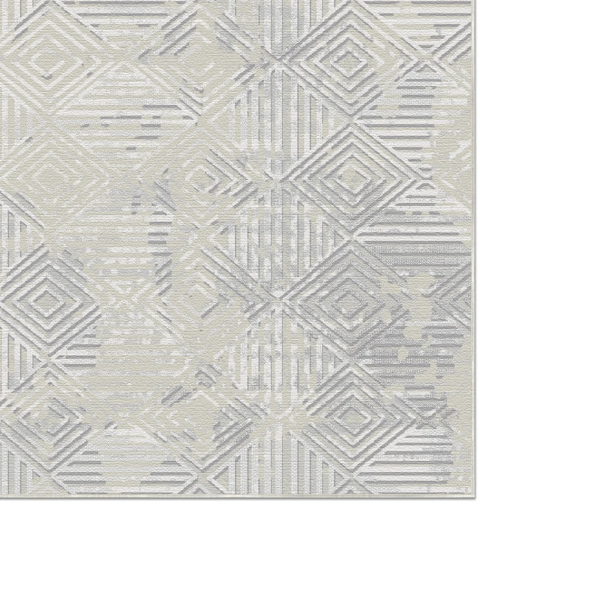 Faceted Echo Abgenutzter Grauer Teppich
