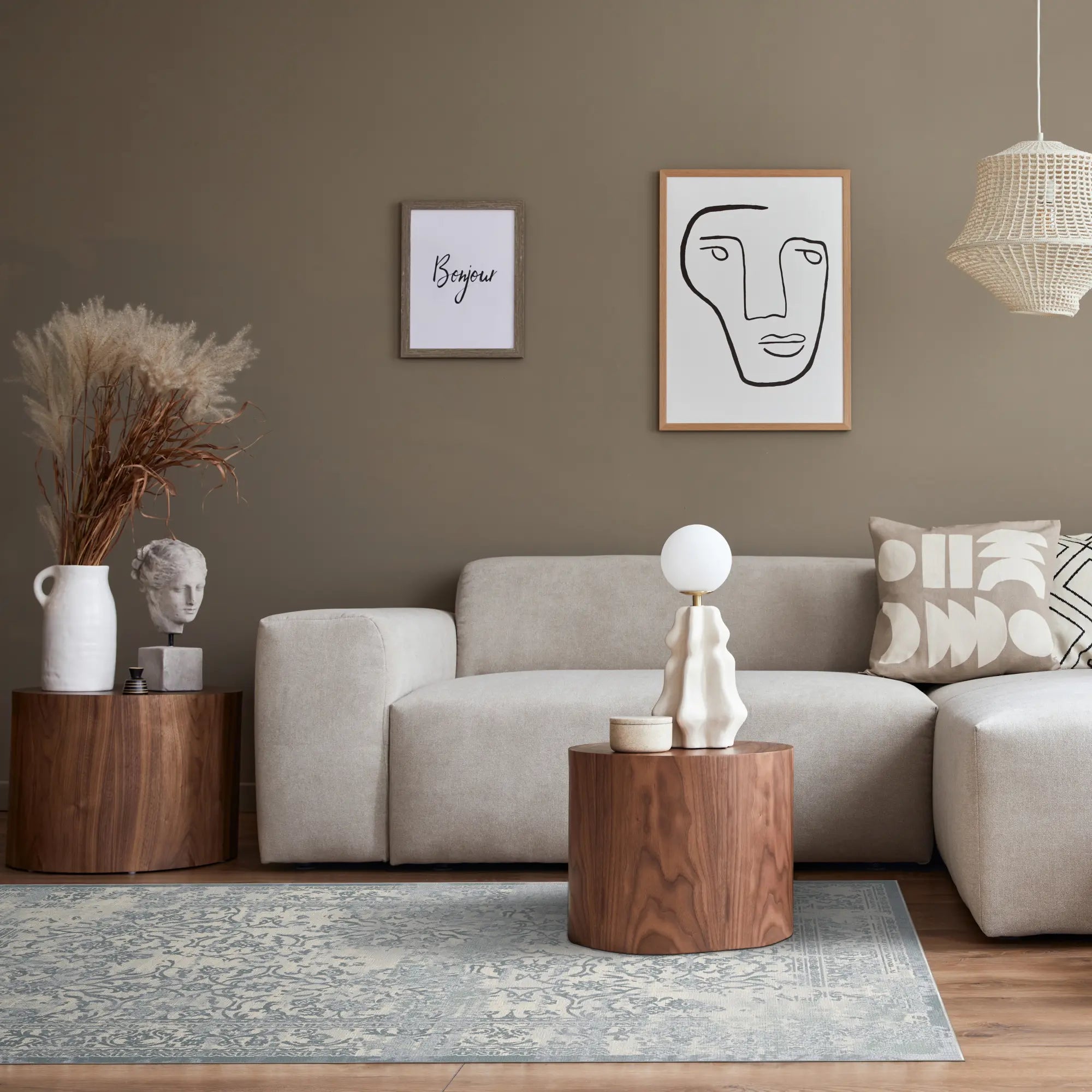 Azure Fossil Waschbarer Blauer Teppich