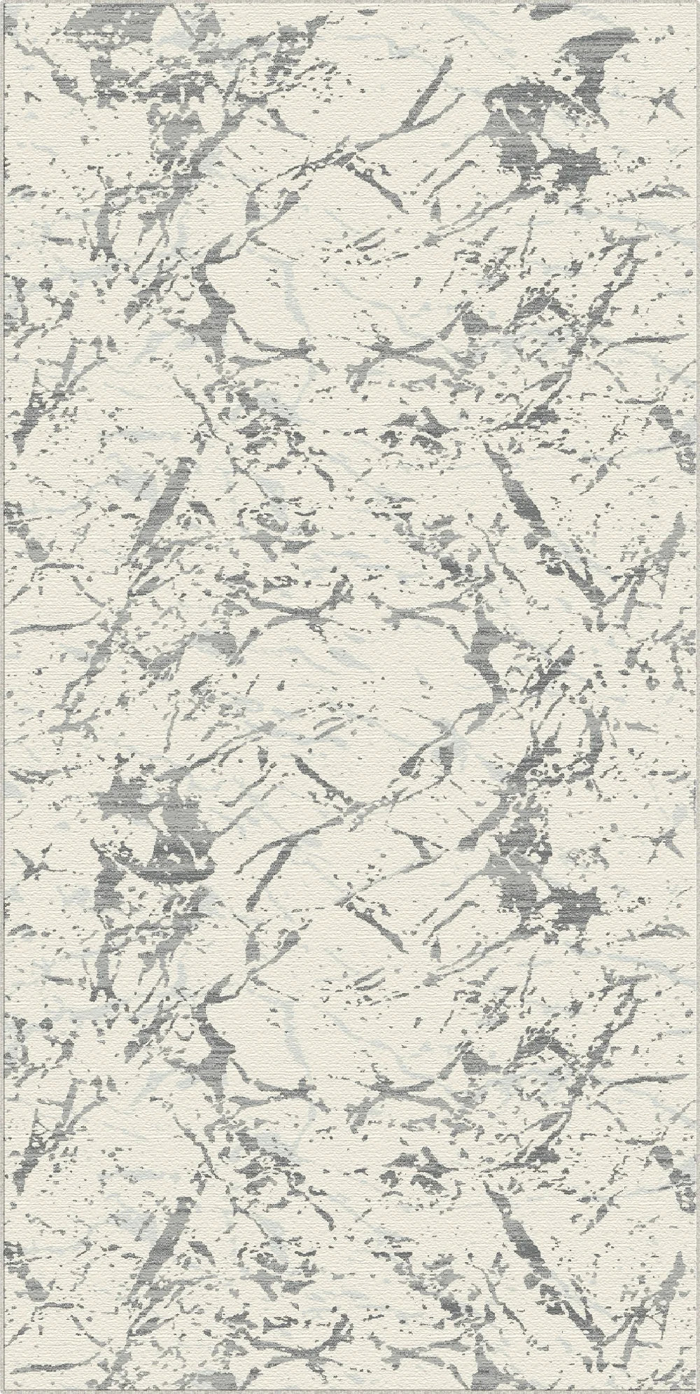 Pewter Frost Waschbarer Grauer Marmor Teppich