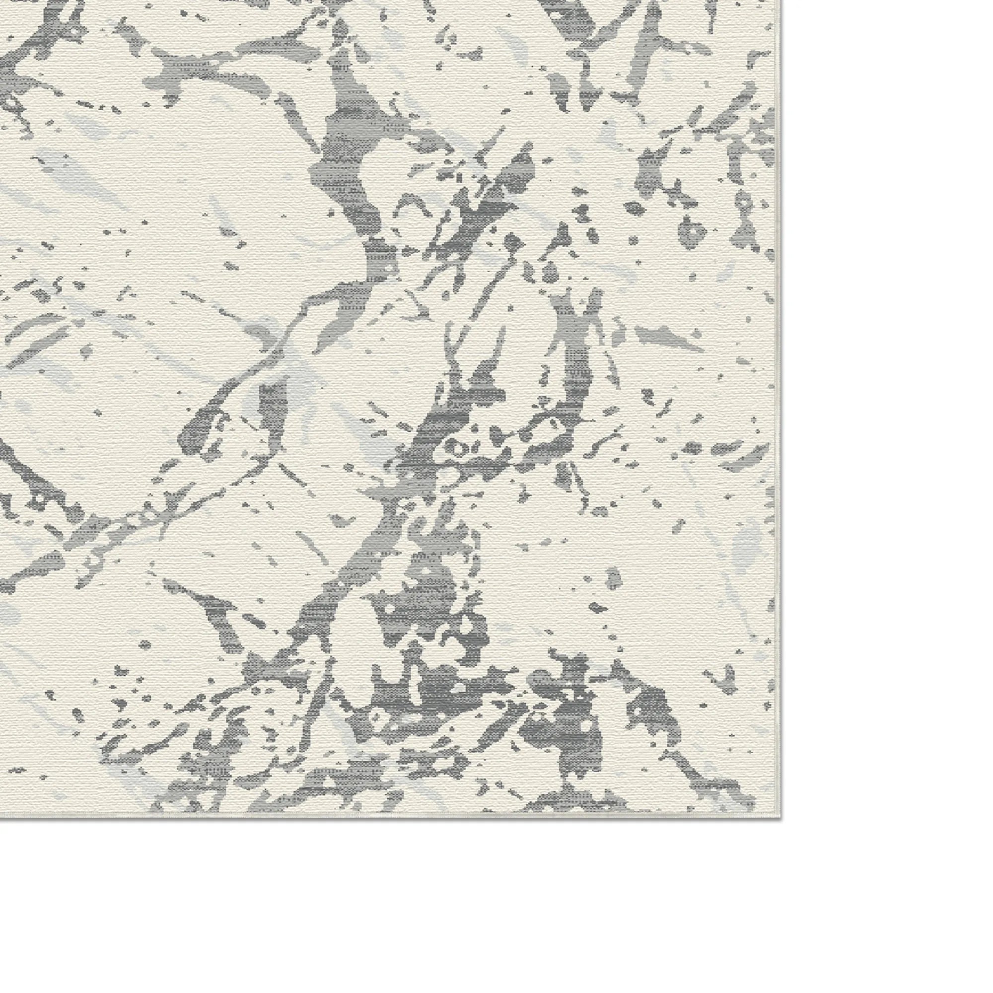Pewter Frost Waschbarer Grauer Marmor Teppich