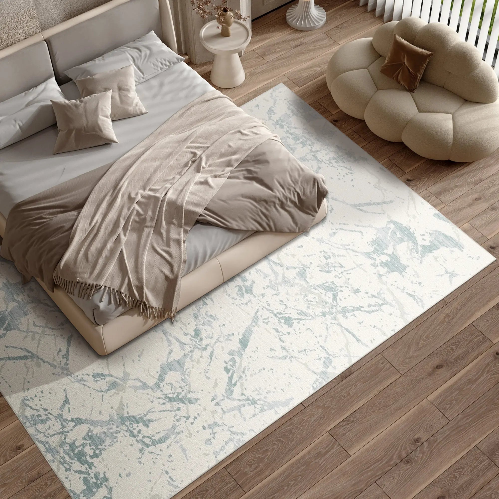 Azure Glaze Waschbarer Marmor Teppich