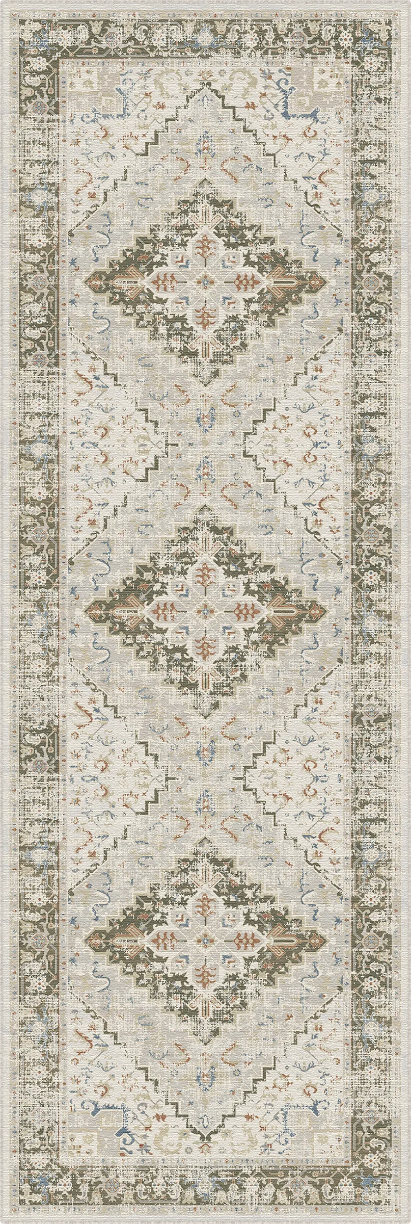 Olive Elfenbein Heritage Teppich
