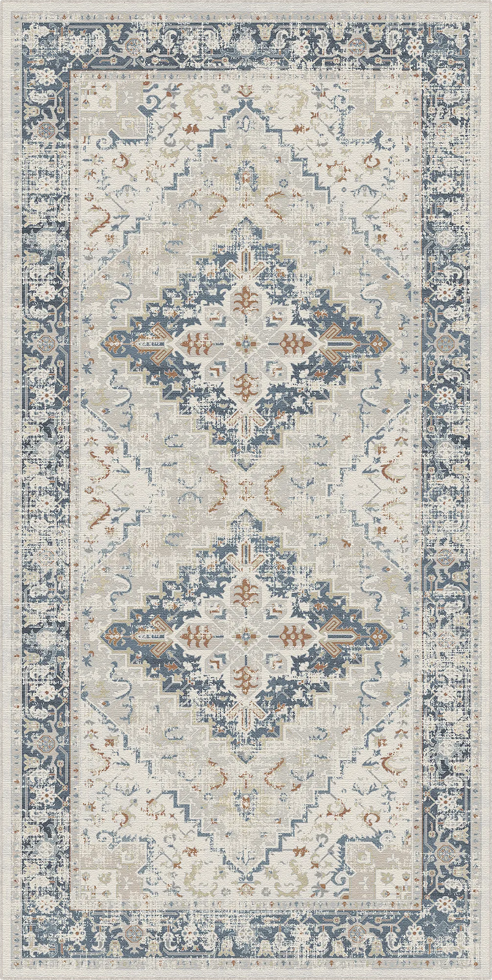 Marine Elfenbein Heritage Teppich