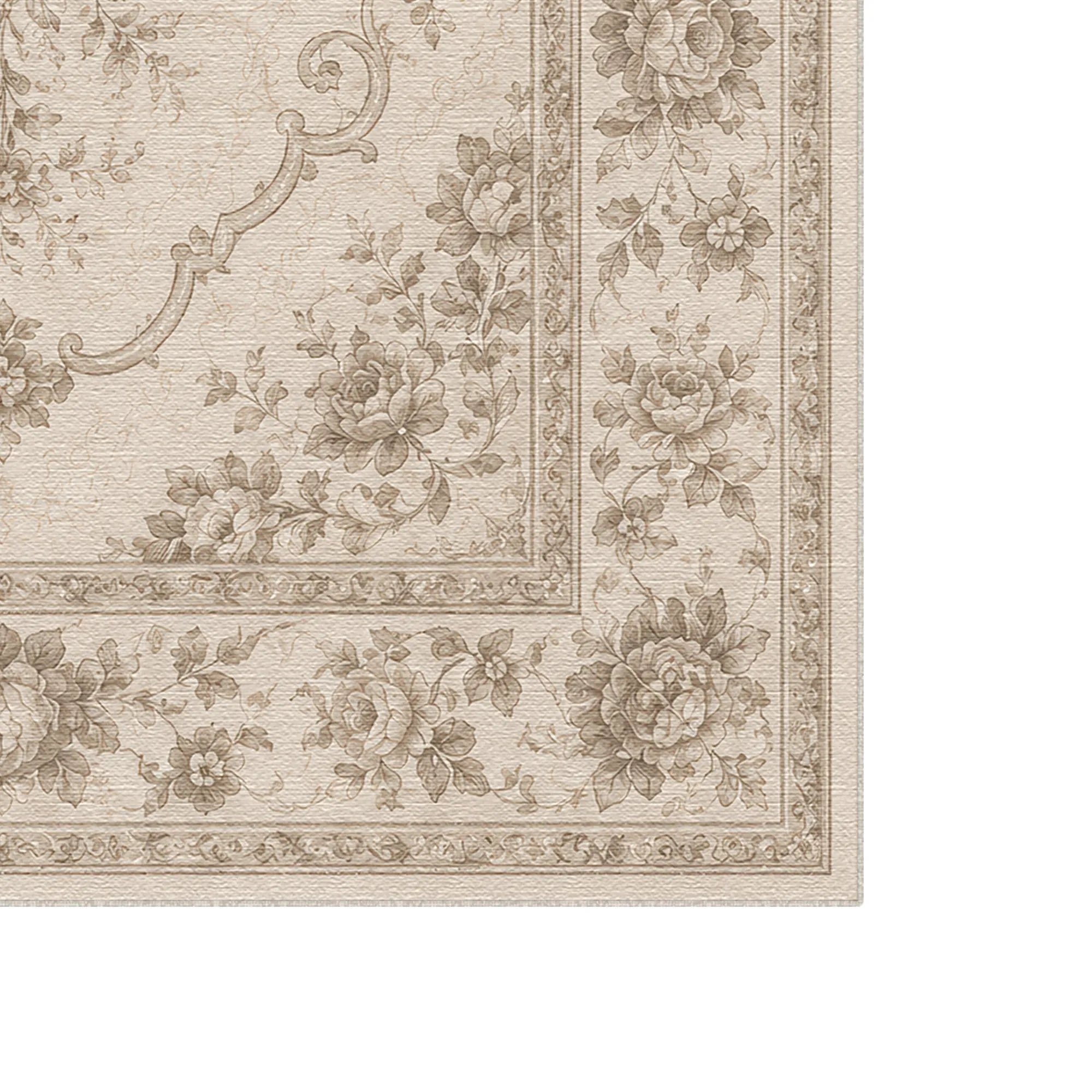 Weicher Vintage-Blumen-Medaillon-Teppich