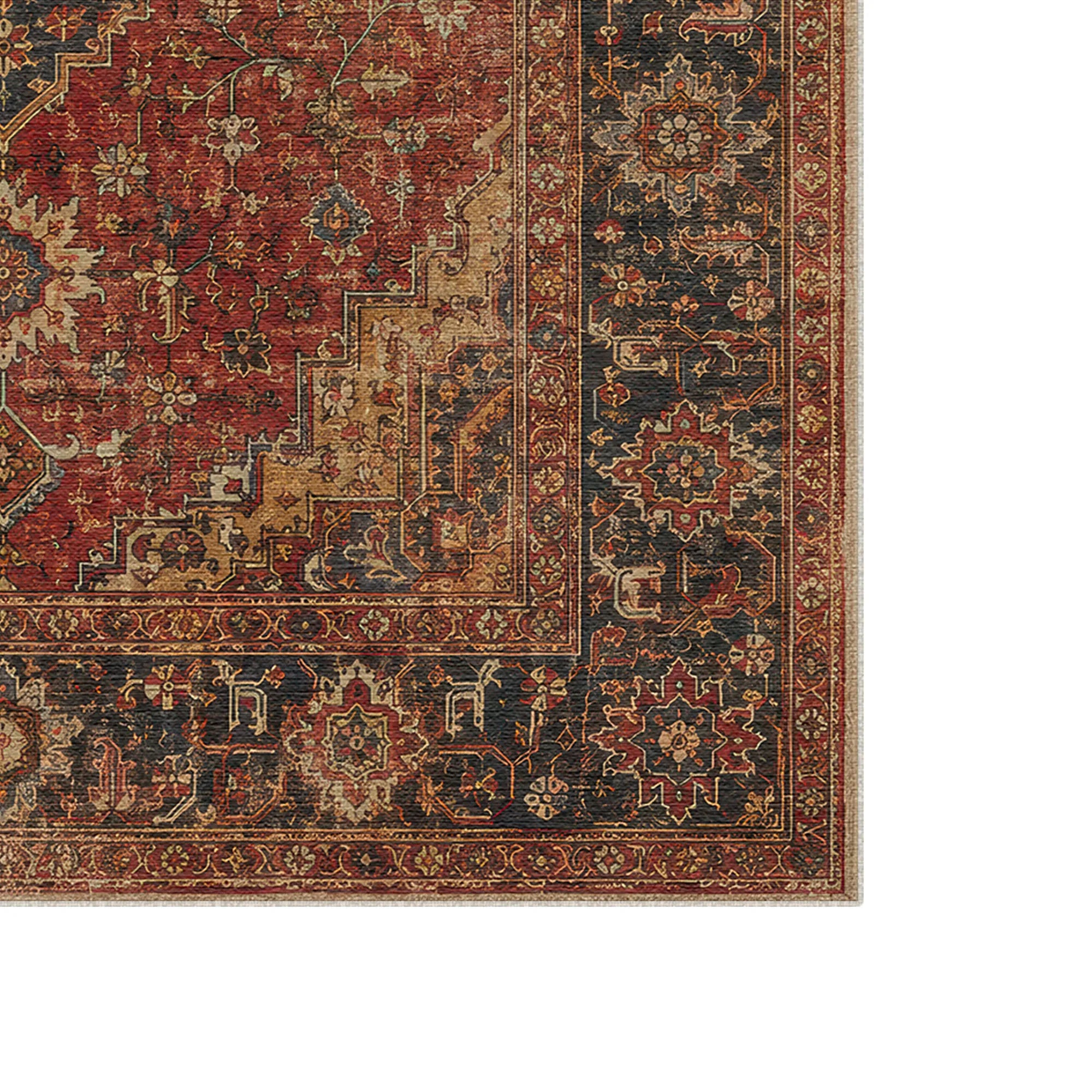 Traditioneller persischer Medaillon-Vintage-Teppich