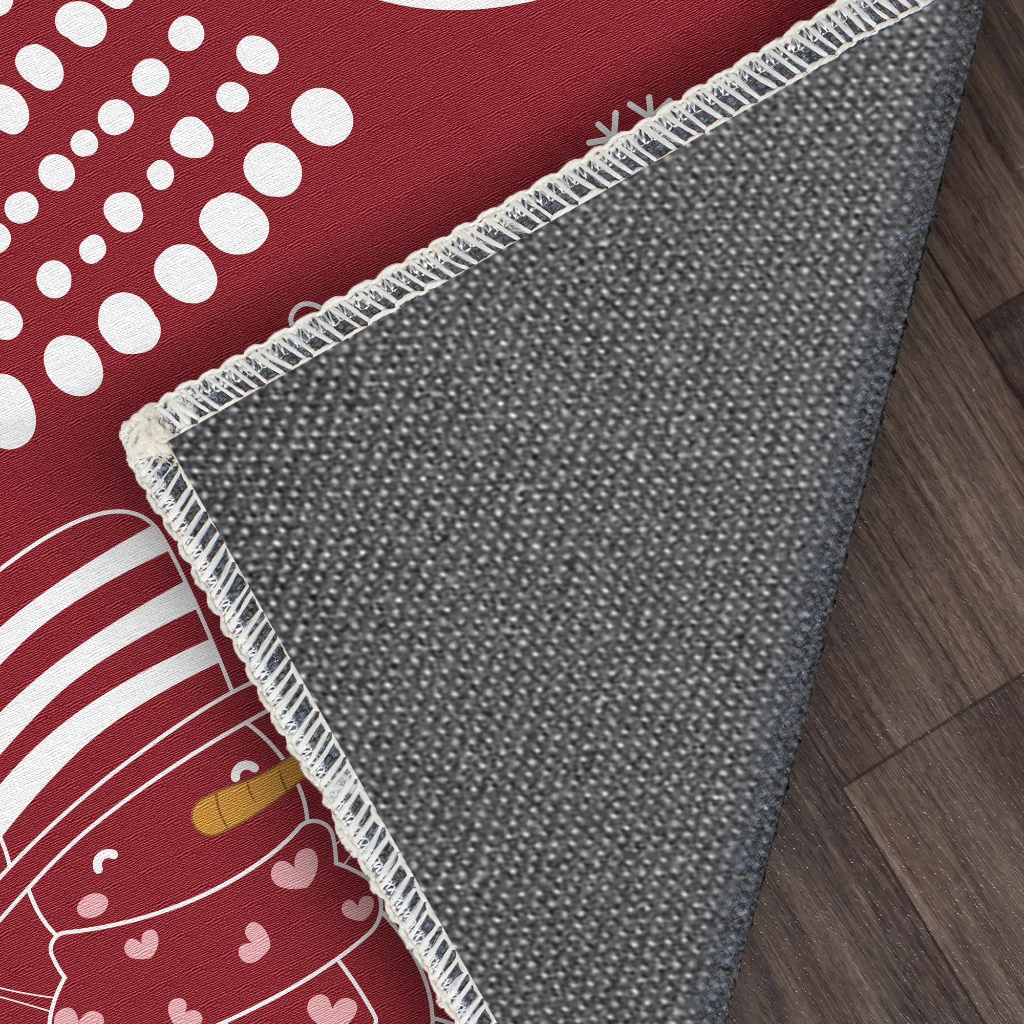 Waschbarer roter Weihnachts-Teppich