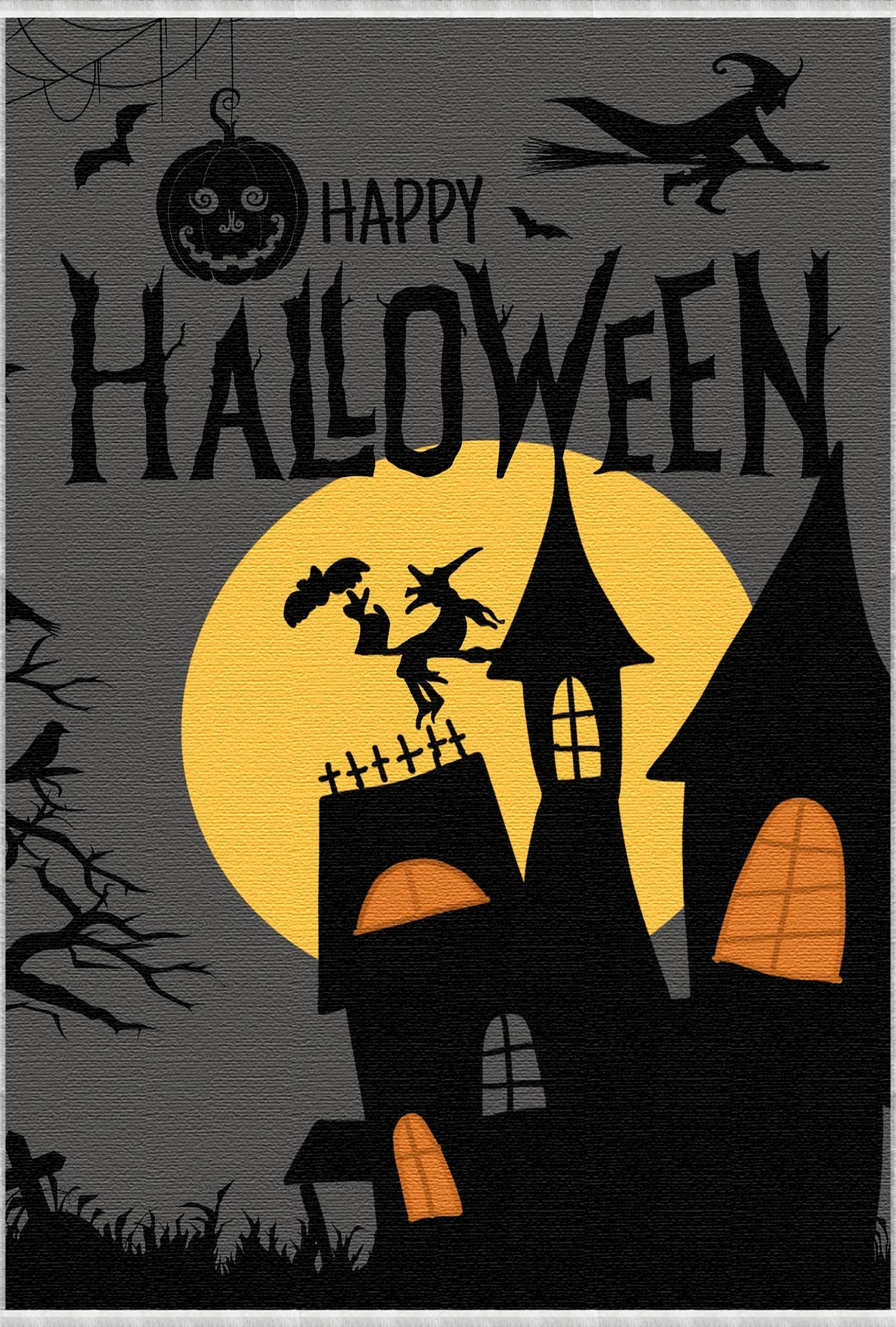 Teppich mit niedlichem Fledermaus-Kürbis-Muster