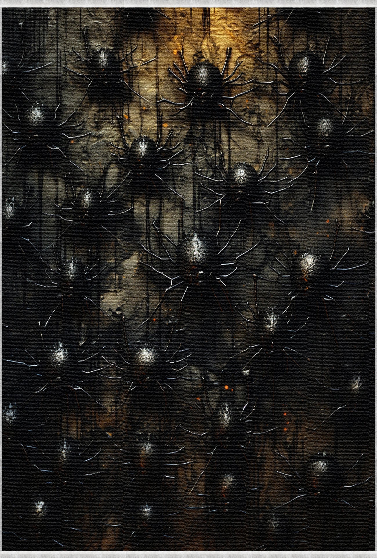 Teppich mit gruseligem Spinnenmuster