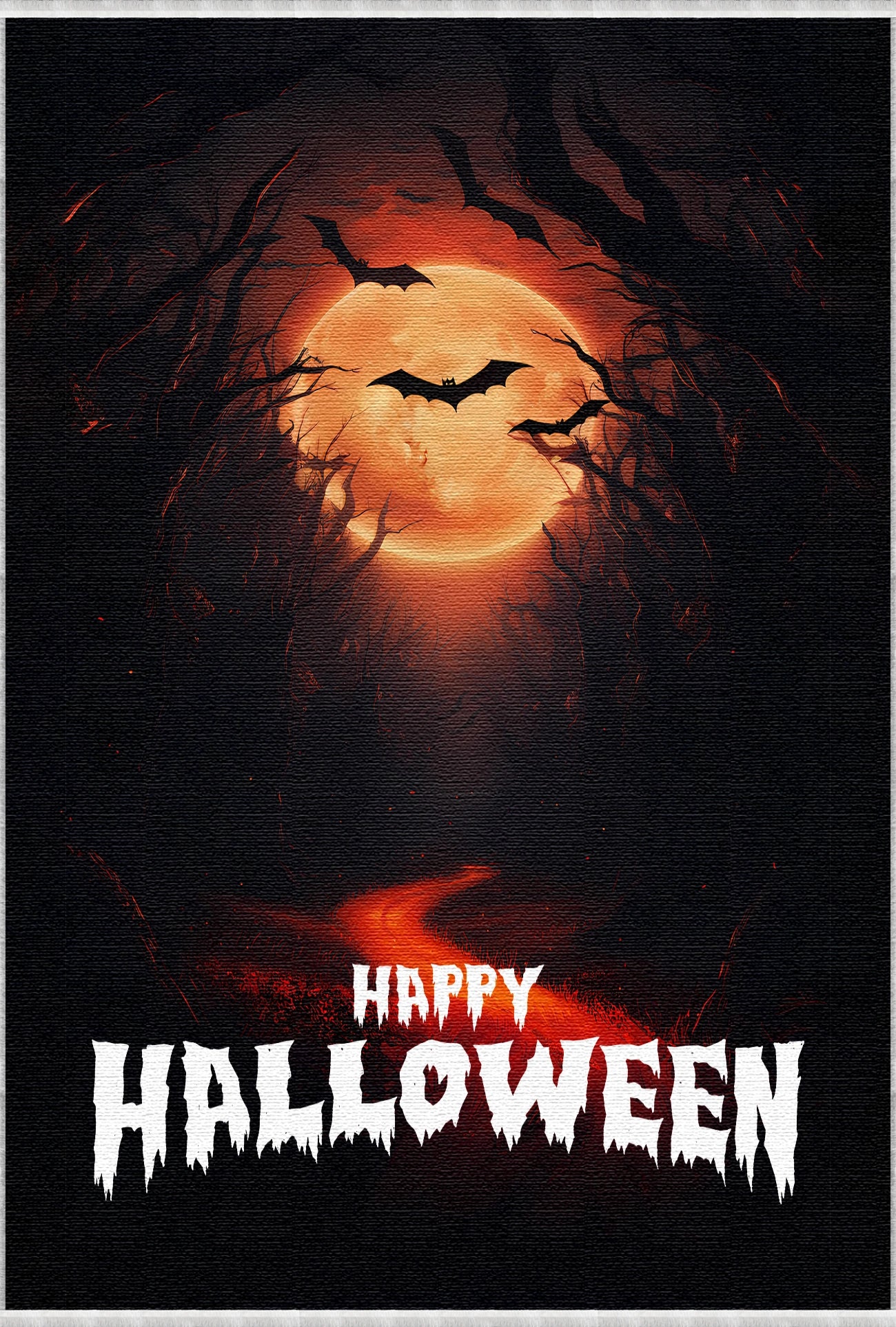 Gruseliger Mond Halloween Teppich