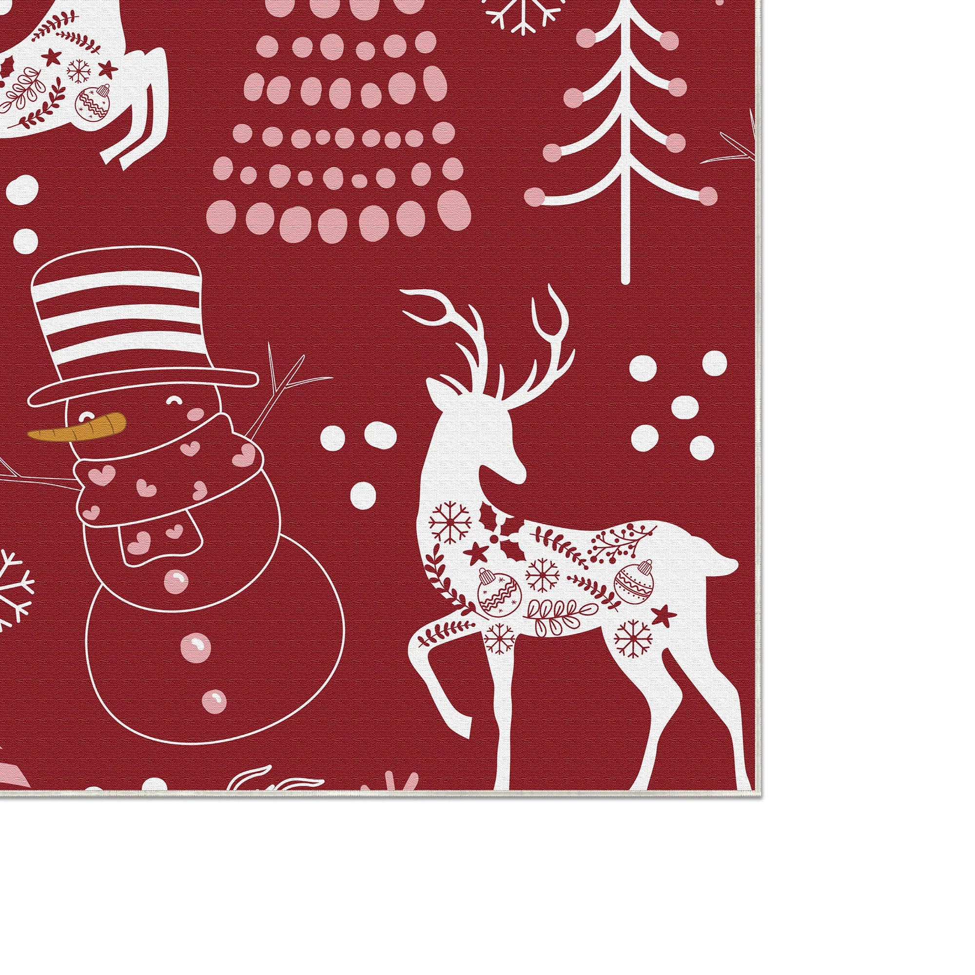 Waschbarer roter Weihnachts-Teppich