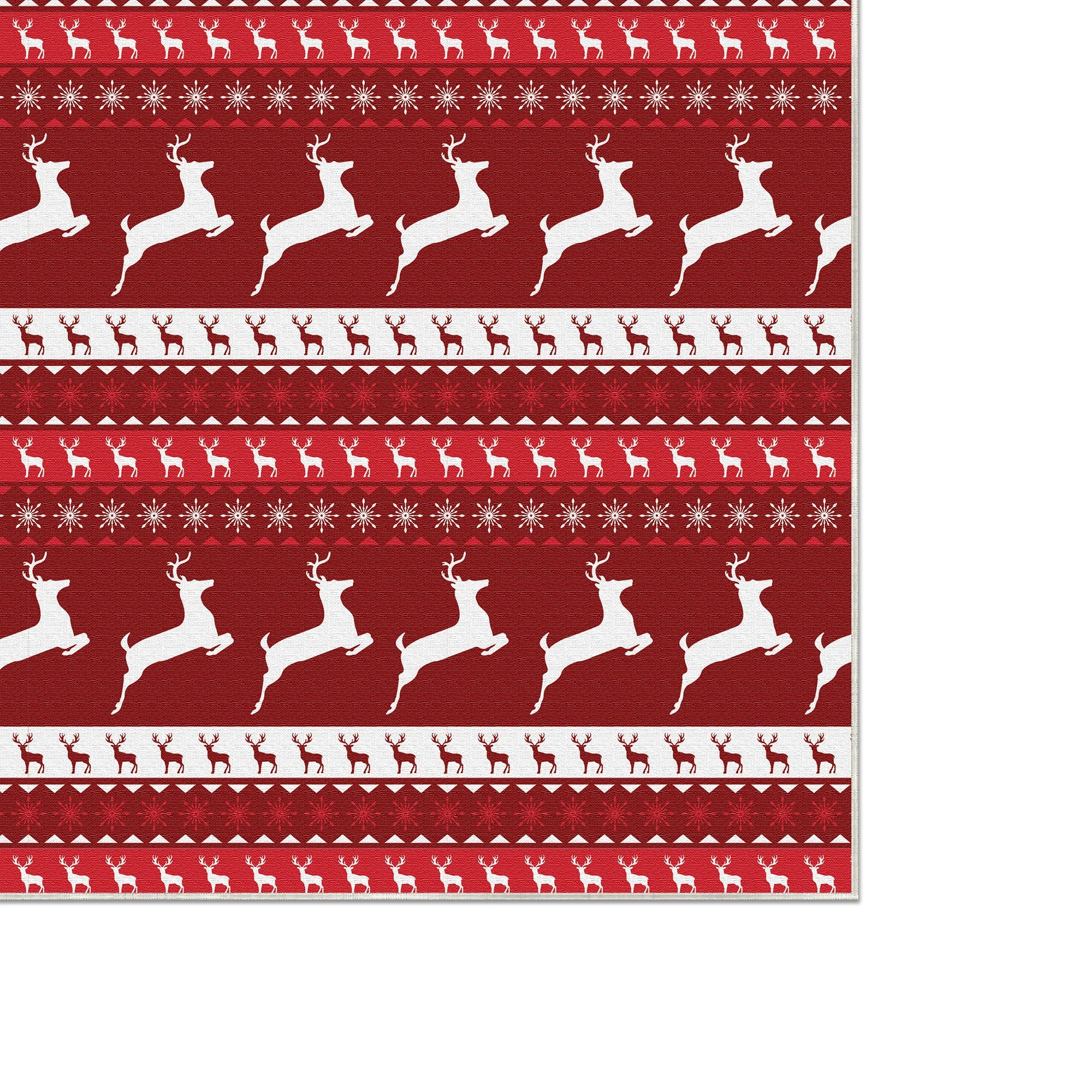 Waschbarer Weihnachts-Rentier Muster Teppich