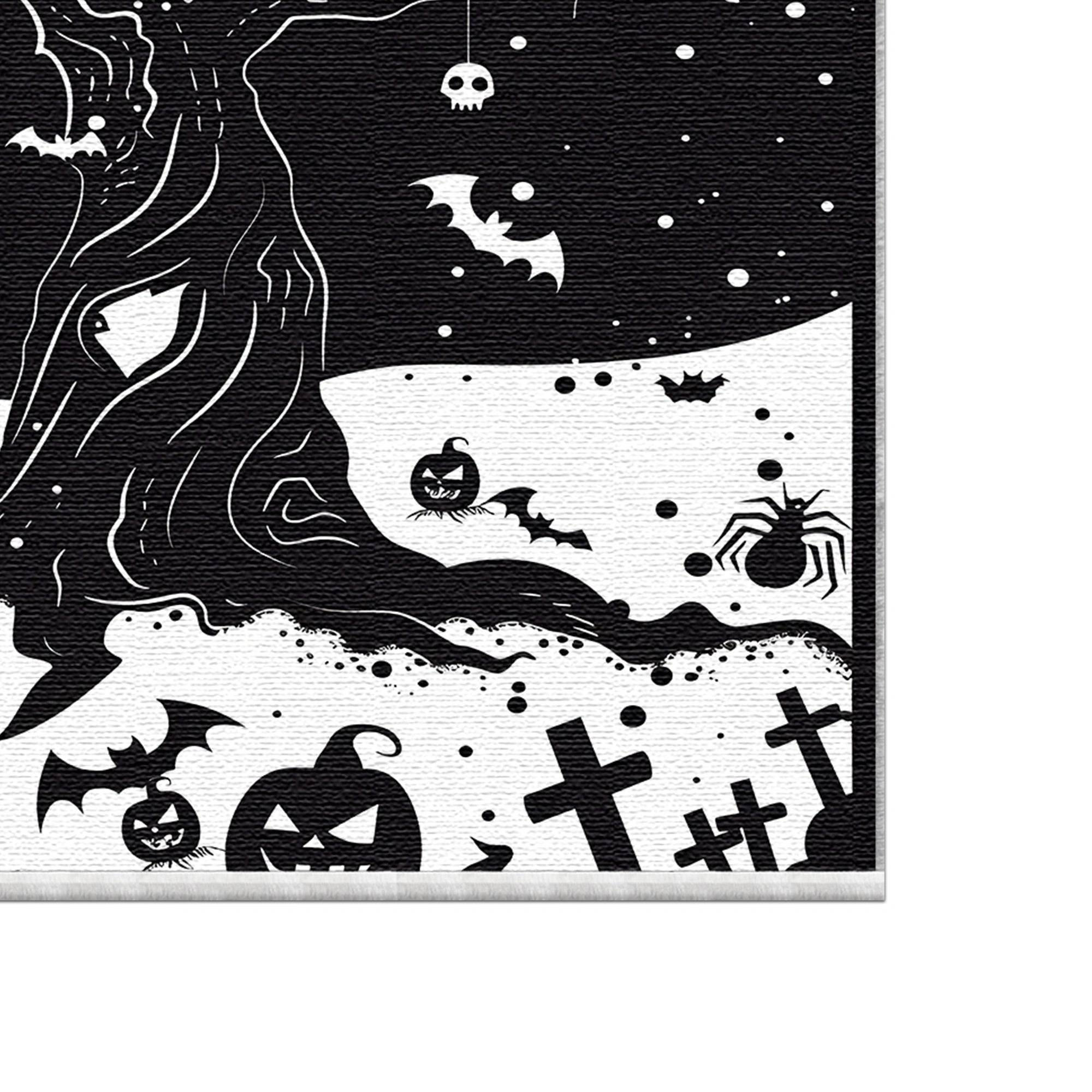 Gotischer schwarzer Baum Halloween-Teppich