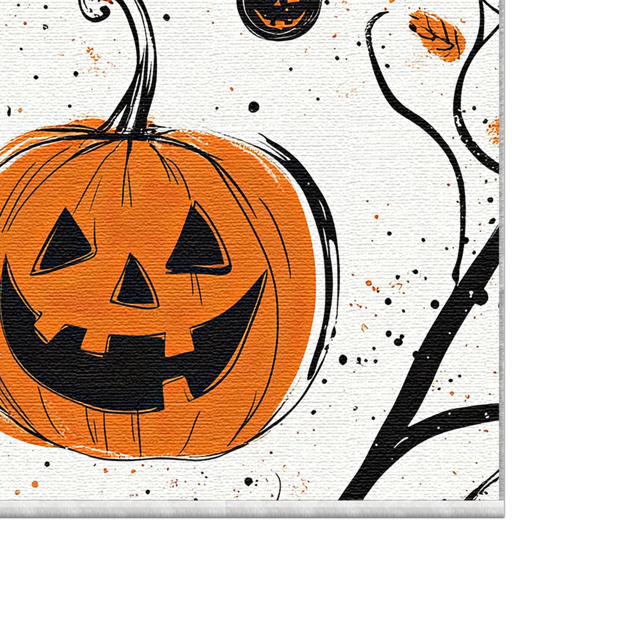 Minimalistischer Kürbis Herbst waschbarer Teppich