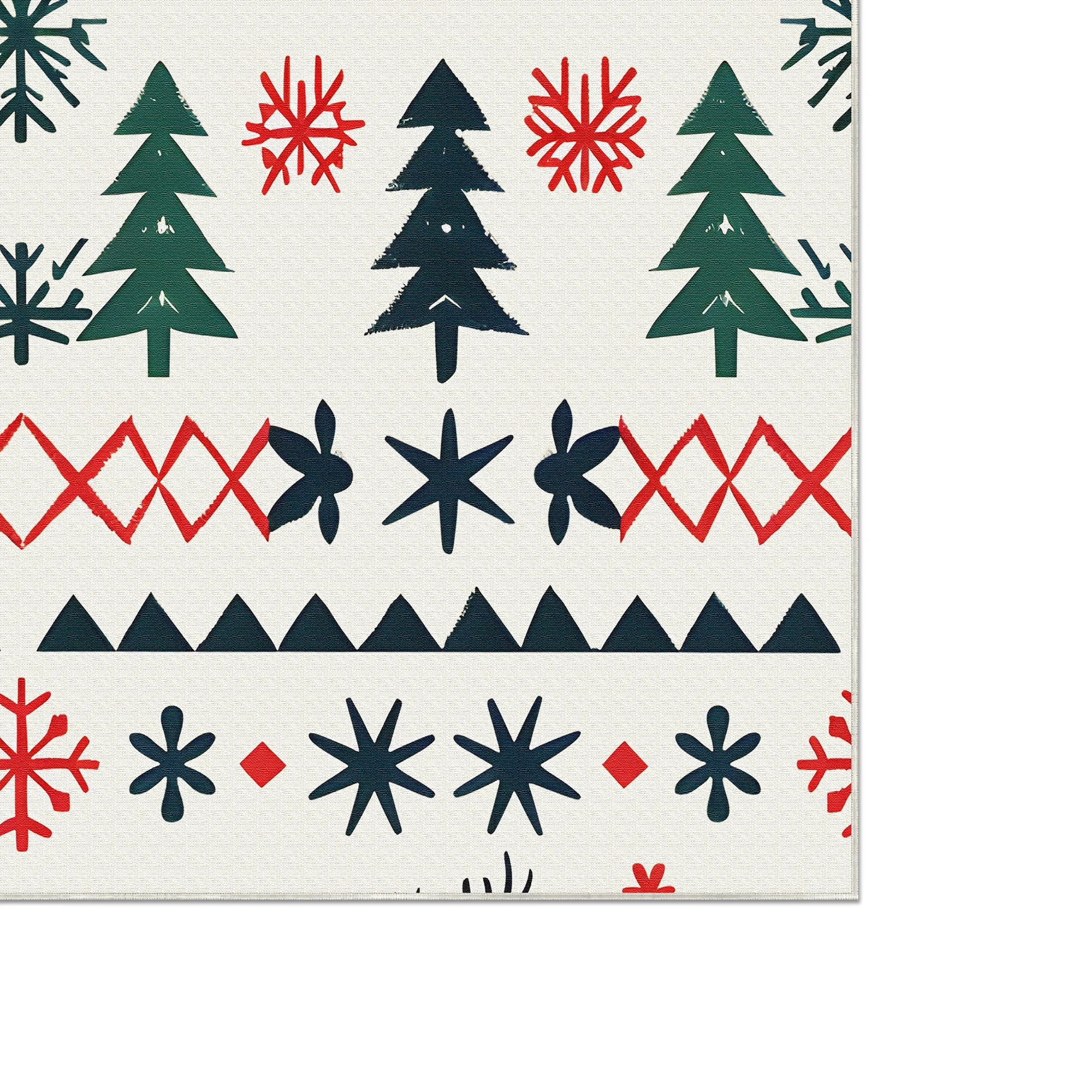 Waschbarer weißer nordischer Weihnachts-Teppich