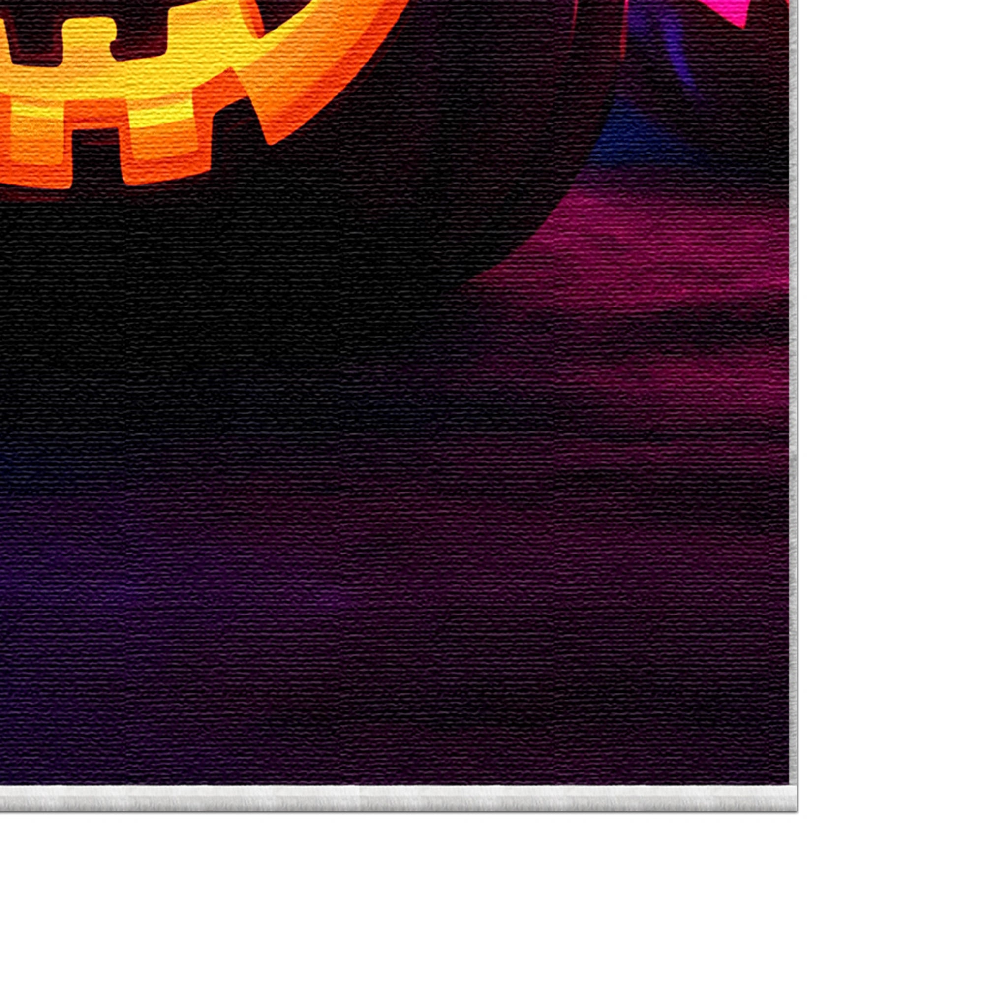 Neon Chrom Kürbis Halloween Teppich