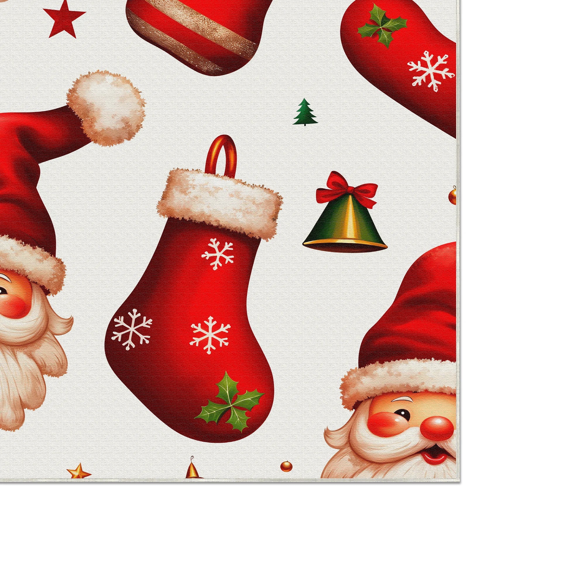 Waschbarer Weihnachtsmann Feiertags-Teppich