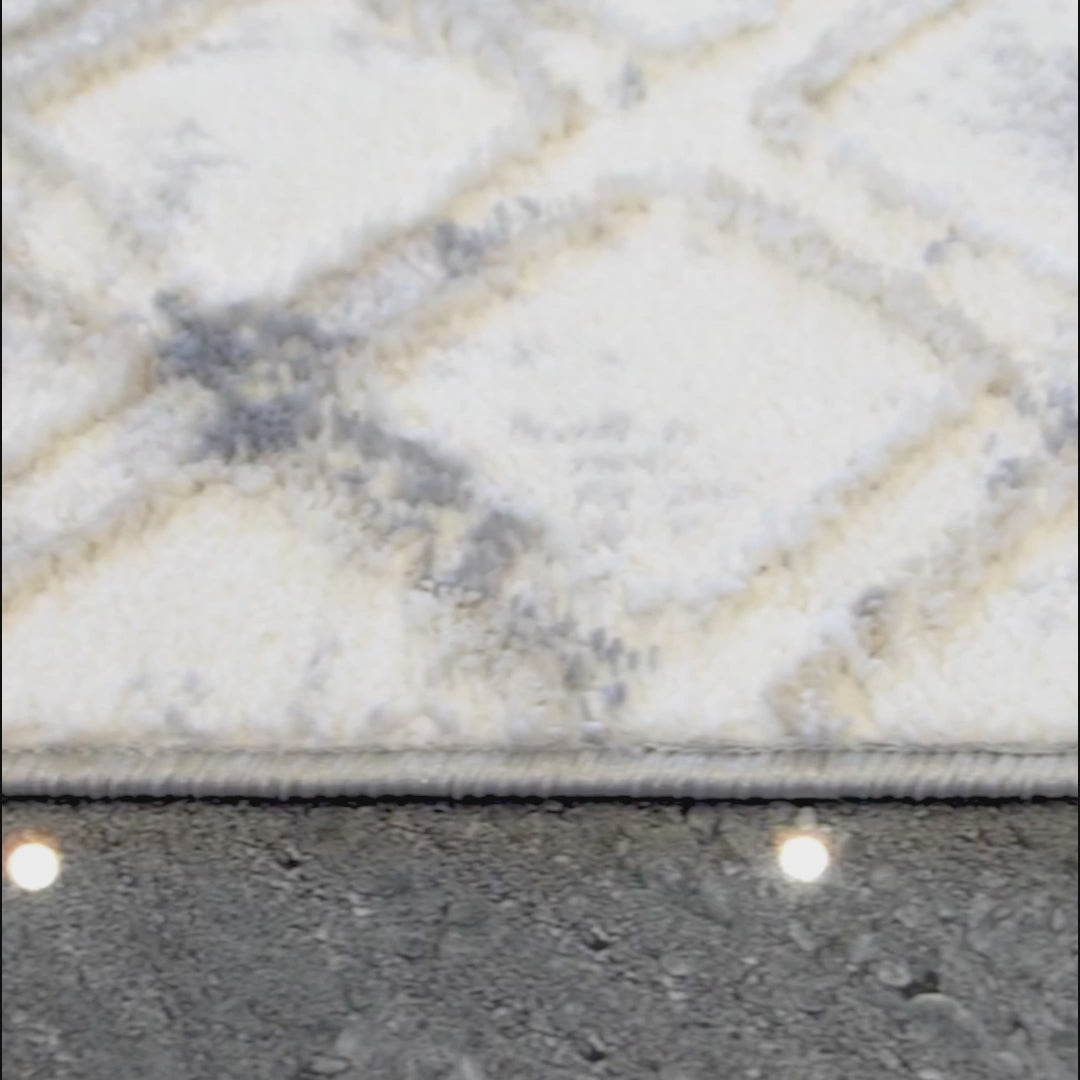 Metro Moderner Webteppich Beige