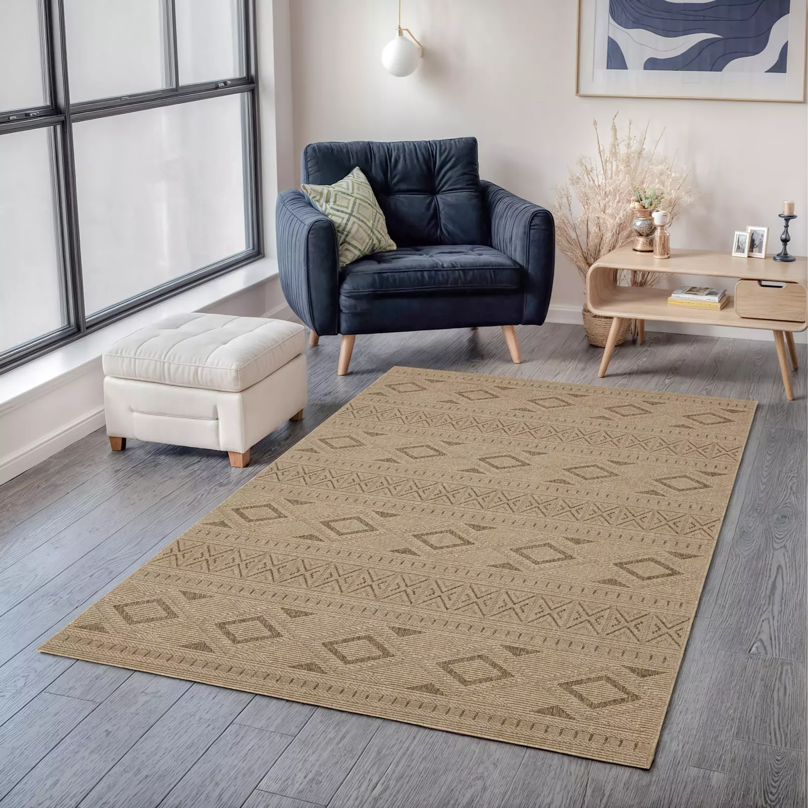 Velmora Plush Woven Boucle Rug Beige - Bella Rugs