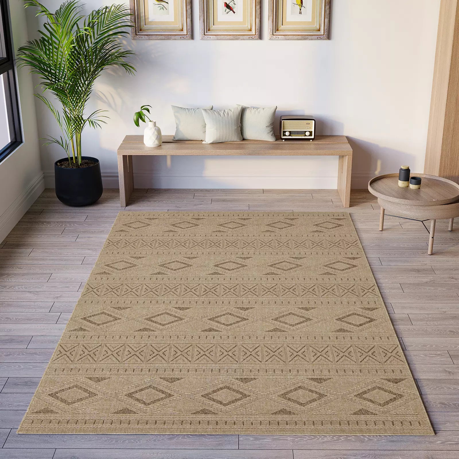 Velmora Plush Woven Boucle Rug Beige - Bella Rugs